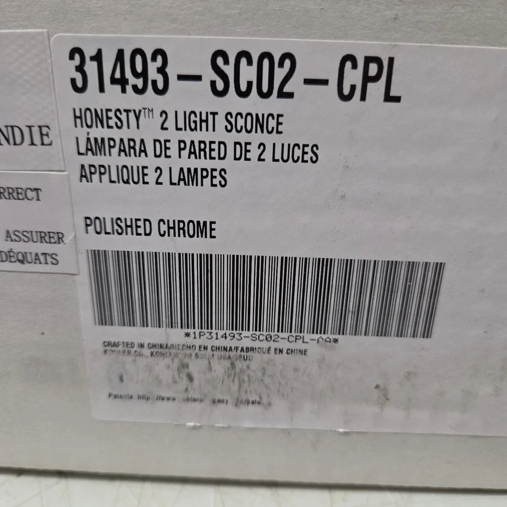 Kohler K-31493-SC02-CPL Honesty™ Two-light sconce, Polished Chrome